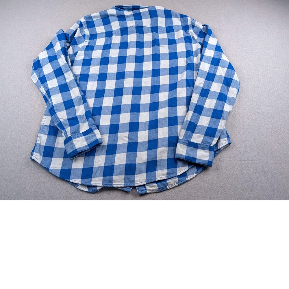 Levis MLB Los Angeles‎ Dodgers Flannel Shirt Womens XL Blue White Buffalo Plaid - Picture 5 of 5